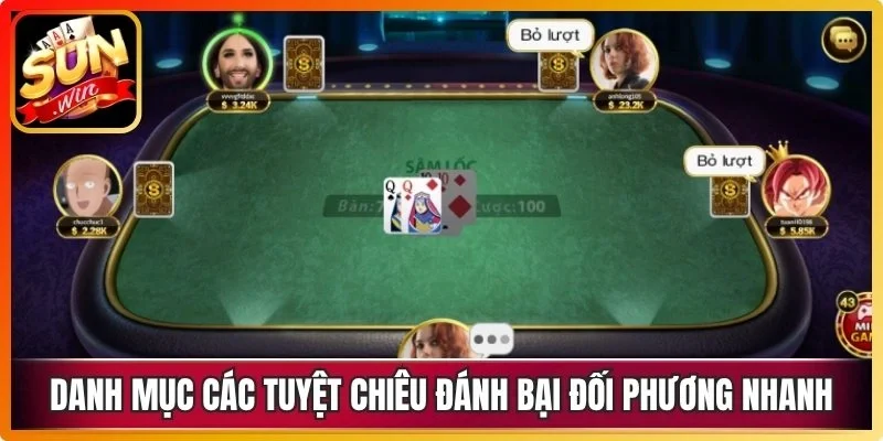 Danh mục các tuyệt chiêu đánh bại đối phương nhanh
