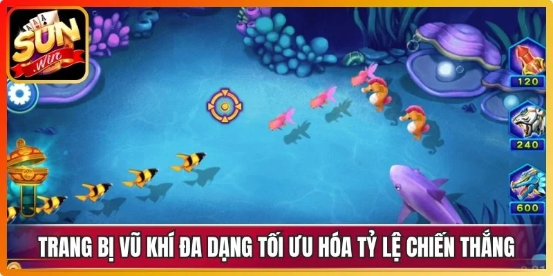 Trang bị vũ khí đa dạng tối ưu hóa tỷ lệ chiến thắng
