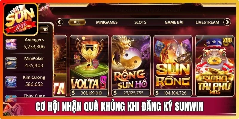 Cơ hội nhận quà khủng khi đăng ký Sunwin