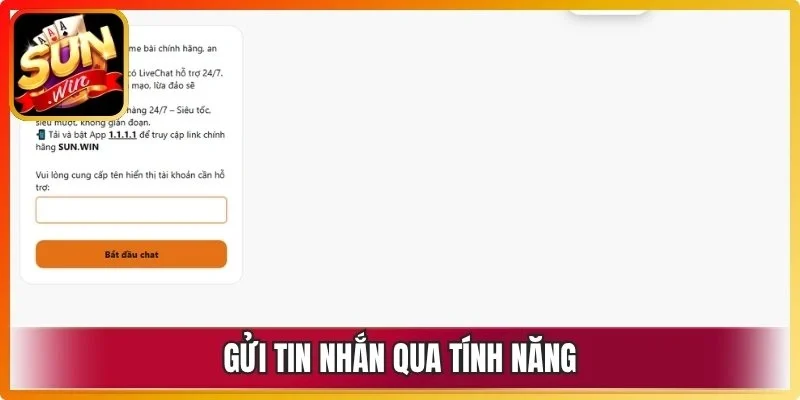 Gửi tin nhắn qua tính năng